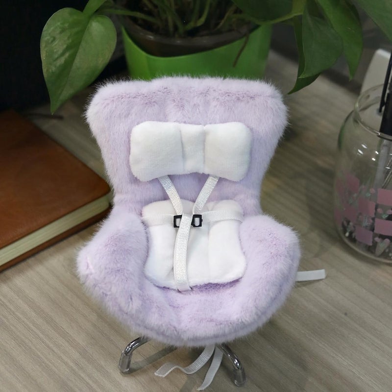 Walant Doll Car Seat Compatible with Labubu, Chair for 10-17cm Dolls - Adjustable Safety Strap, Air Vent Clip & Desktop Stand, Soft Cushion, Cute Car Ornament Gift for Collectors & Fans (Purple) - Image 2